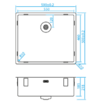 Caressi 55 x 46 CAPP55D46R10 Keukenspoelbak RVS Onderbouw – Vlakbouw – Opbouw - Afbeelding 2